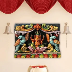 Ganapathy Wooden Wall Panel