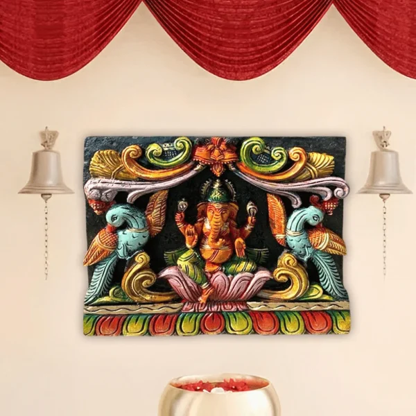 Ganapathy Wooden Wall Panel